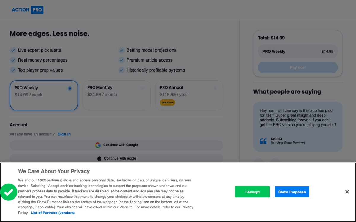 Action Network PRO screenshot