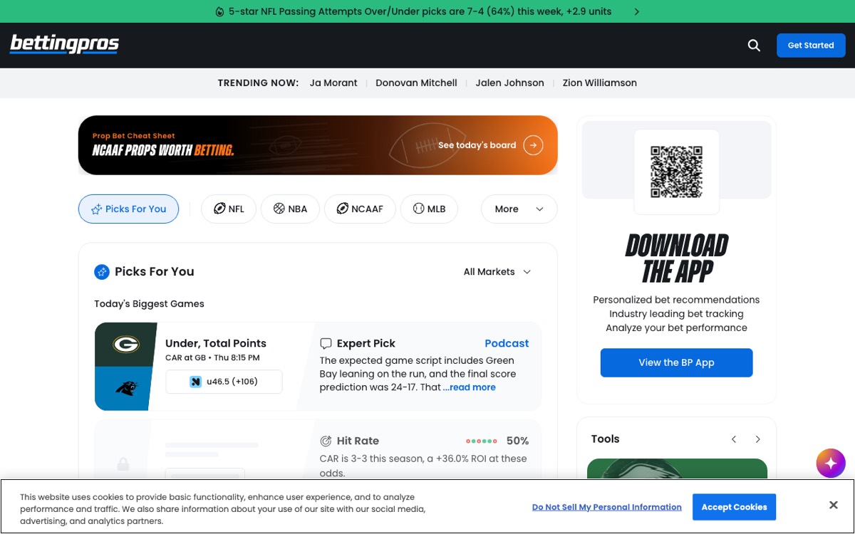 BettingPros screenshot