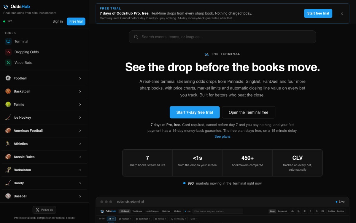 OddsHub screenshot
