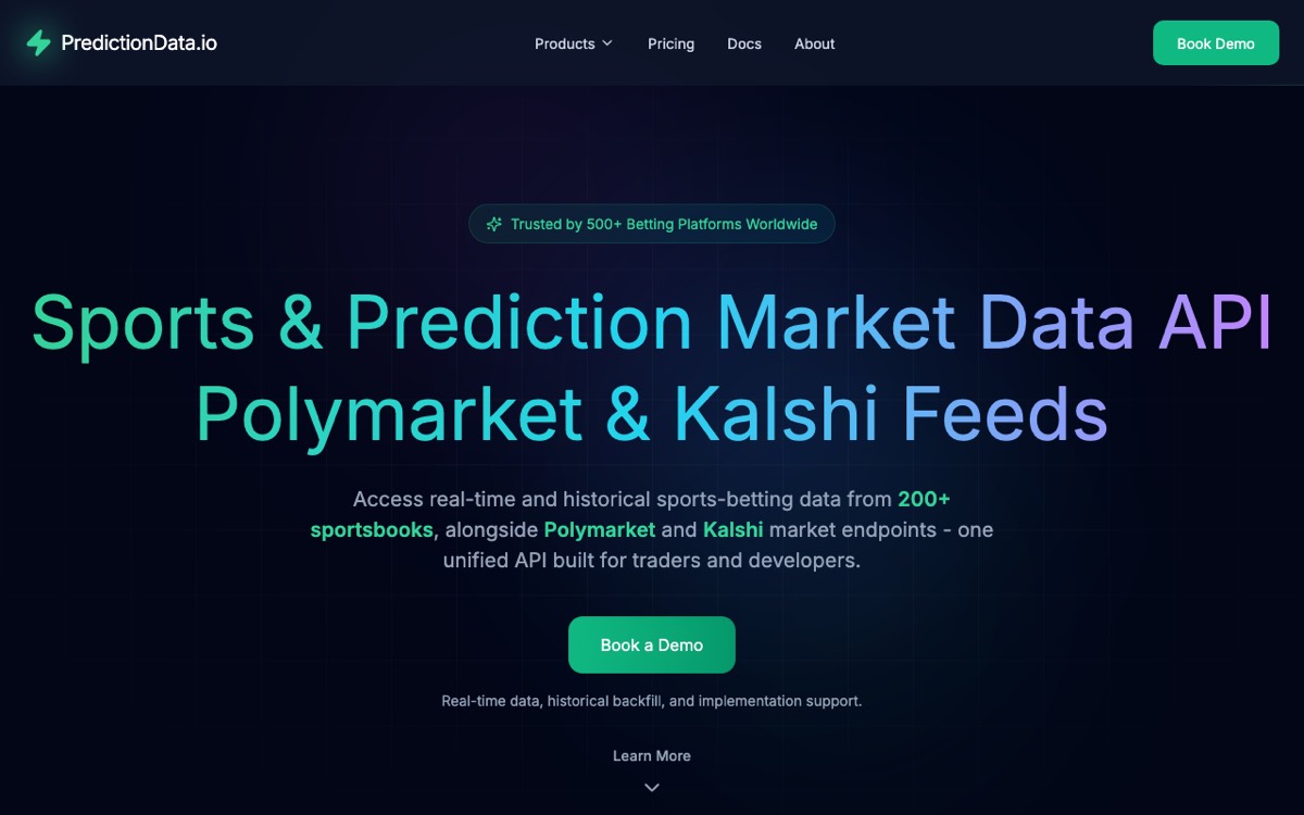 PredictionData.io homepage