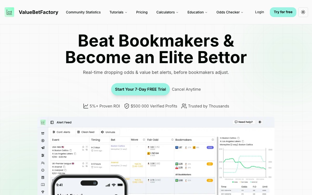 ValueBetFactory screenshot